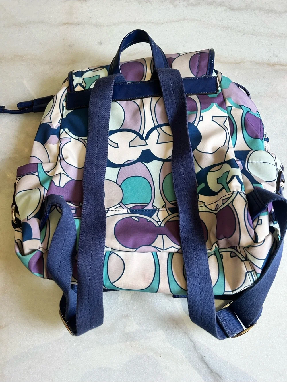 Coach Kyra Scarf Print Nylon Backpack + Matching Wristlet F19279